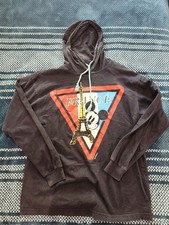 Vintage Disney France Mickey Mouse Long Sleeve Hooded T-Shirt Single Stitch S/M picture