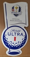 NEW Michelob Ultra 2025 Ryder Cup Golf Sponsor Metal Beer Tin Tacker Bar Sign picture