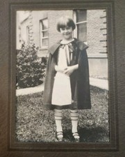 Vintage 1920s Girl Photo Cape Bob Hair Portrait Art Deco Era Child Photograph picture