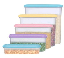 Tupperware 10-piece Super Oval Modular Mates Canister Dry Storage Set Multicolor picture