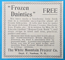 Antique 1898 Magazine Ad WHITE MOUNTAIN FREEZER Frozen Dainties Nashua NH picture