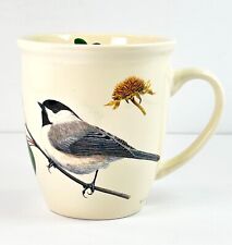 CJ Wildlife Chickadee Bird Coffee Mug Tea Cup Pinecone Berries 4.25