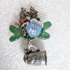 Hofbräuhaus München HB Pin Bavarian Dancers Oktoberfest Beer Stein Pinback picture