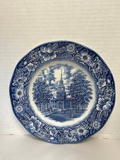 Liberty Blue Independence Hall Plate 9.5