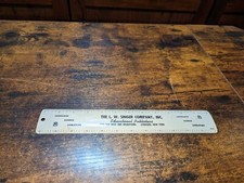 Vintage L. W. Singer Company Syracuse NY Publishers Advertising Metal Ruler #ST5 picture