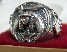 Men's  Shriner Masonic Ring SILVER 925 picture