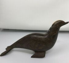 Vintage Carved Wooden Seal Sea Lion Statue Sculpture Animal Nautical Decor Wood picture