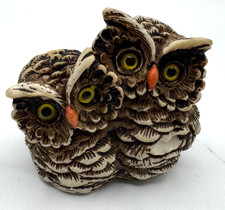 Vintage Mini Owl Chicks Resin Figurine 1.5