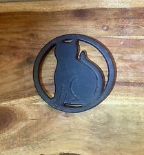 Black Iron Cat Silhouette Trivet For Countertop 5.5” picture