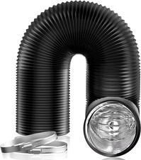 6 Inch Air Duct - 16 FT Long, Black Flexible Ducting HVAC Ventilation picture