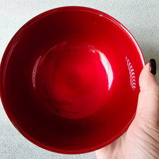 Vintage Reed & Barton 1120 Paul Revere Silverplate Bowl Ruby Red Enamel MCM 6.5
