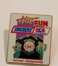 US Youth Soccer Phoenix 1997 National Championship Snickers Sponsor Lapel Pin picture