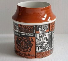 Vtg Ellgreave Wood & Sons Ironstone Tobacco Humidor Jar GBD Pipes England 1212 picture