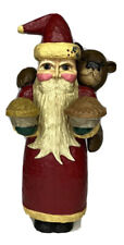Vintage Rodney W. Leeseberg Santa, Pies & Brown Bear Christmas Figure picture