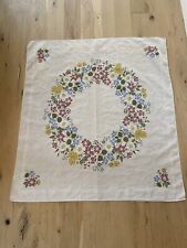 Vintage Small Floral Tablecloth 31.75 x 34.75 picture
