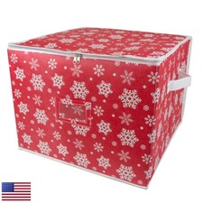 DII Christmas Ornament Storage Containers Large 16x16x13 Snowflakes picture