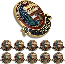 10/20/50/100Pcs 250 Anniversary USA Lapel Pin 1.3Inch Enamel US Patriot picture