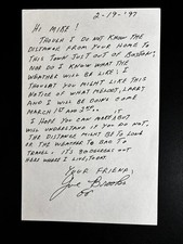 Joe Brooks Signed Written Letter F TROOP Actor Autograph picture