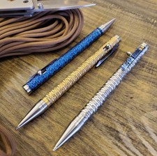 TC4 Titanium Mechanical Bolt Action 0.7Mm Pencil with Damascus Clip Tactical Pen picture
