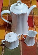 Hutschenreuther White Porcelain Tea Set Teapot Creamer Sugar Bowl 1.8L picture