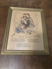 Vintage Art Deco Gold Framed German Mother Poem “my Children” picture