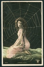 French 1908 Risque HAND TINTED Music Hall Star SPIDER WEB Fantasy Reutlinger Pic picture