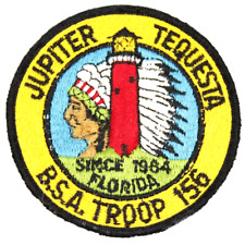 Vintage Troop 156 Jupiter Tequesta Gulf Stream Council Patch Florida Boy Scouts picture