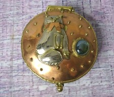 Vintage Lunacy Mary Mundy Copper & Brass Trinket Jewelry Box Kitty Cat Design picture
