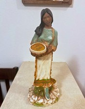 Vintage Native American Indian Woman Statue  14” Squaw With Papoose Homco 1980 picture