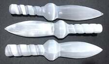 Wholesale Bulk Lot 3 Pack Of Selenite White Crystal Sword Blade Dagger Knife picture
