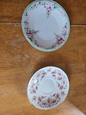 VINTAGE QUEEN'S FINE BONE CHINA ROSINA ROSES TEA CUP/SAUCER & Unmarked Des Plate picture