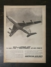 Vintage 1961 American Airlines 707 Astro Jet  Airplane Full Page Original Ad picture