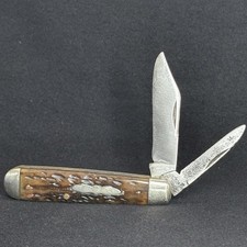 Vintage Cattaraugus Jack Worm Groove Bone Little Valley Pocket Knife 1930s USA picture
