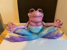 VTG Kitty's Critters NIRVANA Yoga Frog Figurine 2005 Meditation Large 13