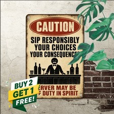 Beware Of Bob Funny Caution Sign Retro Sarcastic Yard Metal Tin Wall Plaque picture