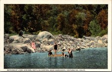 c1915 Bathing At Lyon Springs Matilija Canyon Nordhoff California CA Postcard picture
