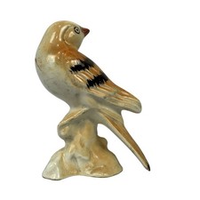 Vintage Handpainted Ceramic Bird Figurine On Base From Japan Collectible Accent picture