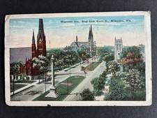 1928 Vintage Postcard Wisconsin Ave West Ninth St Milwaukee WI EC Kropp Posted⁠ picture