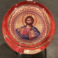 Vintage Paperweight - Jesus Christ Glass - 3.5