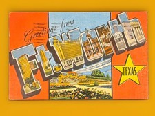 Vintage Large Letter Postcard Greetings from Ft Worth Texas Linen 1948 picture
