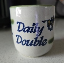 Louisville Stoneware DAILY DOUBLE Shot Glass Kentucky Derby Horse Racing picture