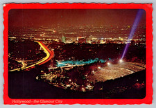 c1970s Hollywood Mulholland Drive Night View Los Angeles CA Postcard picture