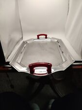 Vintage Forman Brothers Premium Played Serving Tray Red Handles picture
