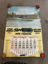 Vintage 1955 Thorp Financial Auto Insurance Wisconsin Calendar Sign Poster picture