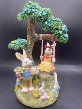 VTG THC Easter swinging Bunny Rabbit Tree Figurine picture