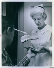 1966 Womens Department Staffwith Nurse Alice And Roger Lawson Vintage Photo 8x10 picture