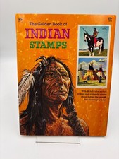 1980 GOLDEN BOOK of INDIAN STAMPS Native American History Coloring Book—UNUSED picture