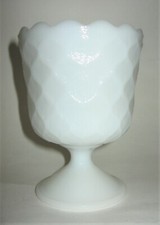 VTG E. O. Brody Vase or Planter -White Milk Glass - MJ-42 - 6