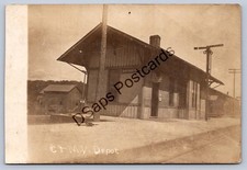 K66/ South Zanesville Ohio RPPC Postcard c1910 C&MV Railroad Depot 357 picture