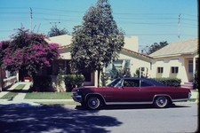 c1960's Ektachrome 35mm Slide Chevrolet Impala Hardtop Car Street American Roof picture